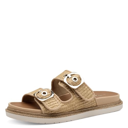 Tamaris Pantolette Damen Vegan Flach braun,EU 39 von Tamaris