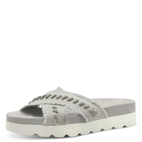 Tamaris Pantolette Damen Vegan Flach grau,EU 40 von Tamaris