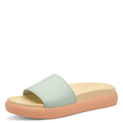 Tamaris Pantolette Damen Vegan Flach grün,EU 40 von Tamaris