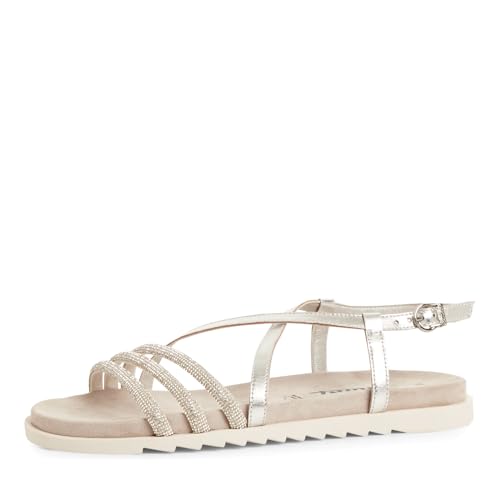 Tamaris Sandalette Damen Flach metallic,EU 37 von Tamaris