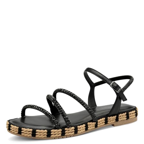 Tamaris Sandalette Damen Flach schwarz,EU 40 von Tamaris