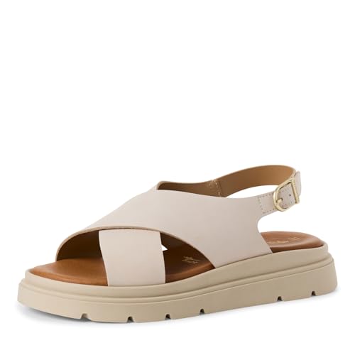 Tamaris Sandalette Damen Keilabsatz beige,EU 37 von Tamaris