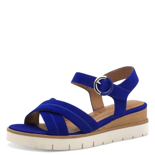 Tamaris Sandalette Damen Keilabsatz blau,EU 39 von Tamaris