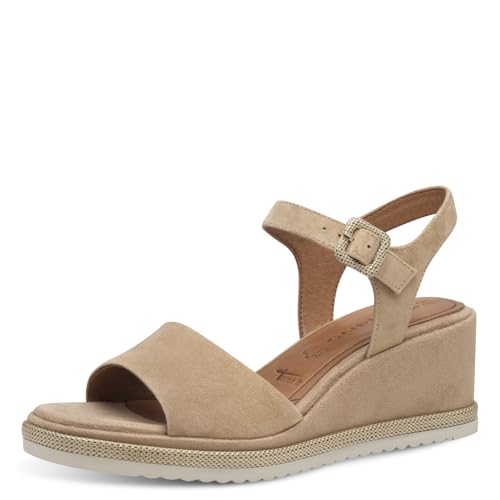 Tamaris Sandalette Damen Keilabsatz braun,EU 37 von Tamaris