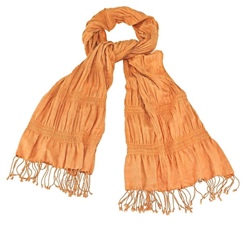 Tamaris Schal Tamaris Scarf, (Set, 1-St. 1-teilig), geraffter Damen Schal mit Fransen von Tamaris