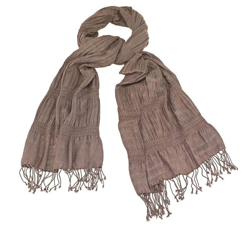 Tamaris Schal Tamaris Scarf, (Set, 1-St. 1-teilig), geraffter Damen Schal mit Fransen von Tamaris