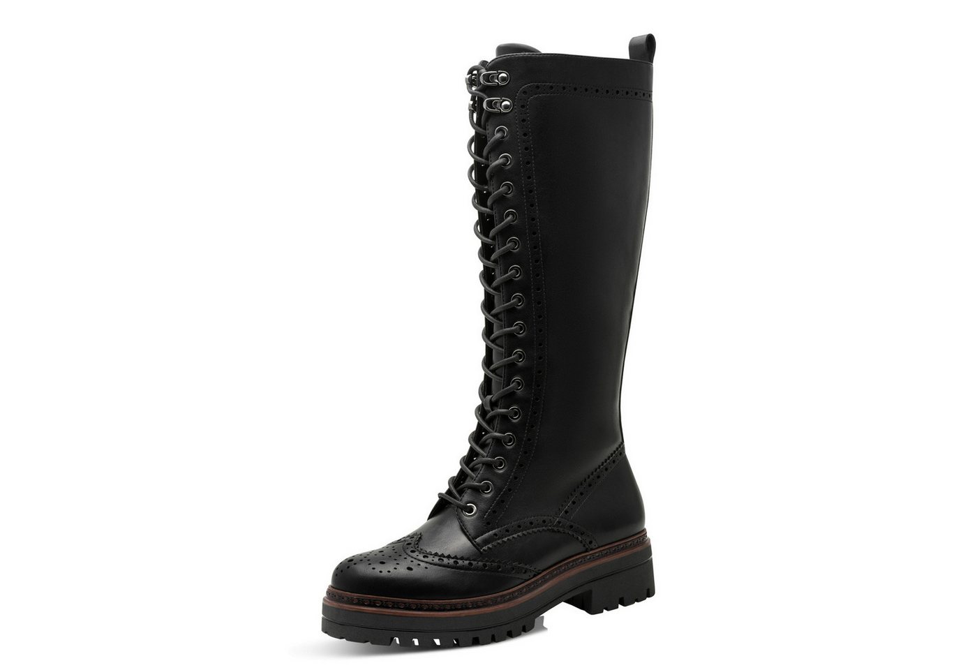 Tamaris Schnürstiefel, Blockabsatz, Langschaftstiefel mit trendiger Lyrolochung von Tamaris