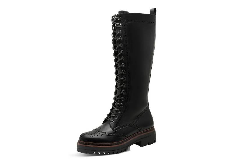 Tamaris Schnürstiefel, Blockabsatz, Langschaftstiefel mit trendiger Lyrolochung von Tamaris