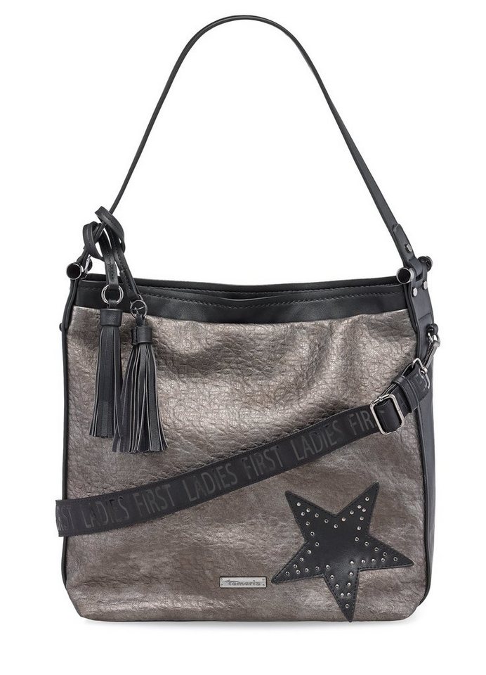 Tamaris Schultertasche Jem (Set), Damen Hobo Bag L, Schultertasche metallic, Stern-Applikation von Tamaris