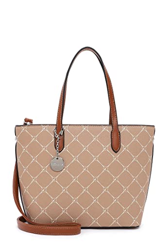 Tamaris Shopper TAS Anastasia 30106 Damen Handtaschen Karo sand/cognac 427 von Tamaris