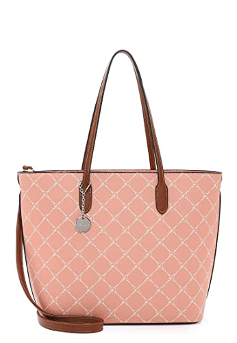 Tamaris Shopper TAS Anastasia 30107 Damen Handtaschen Karo peach 660 von Tamaris