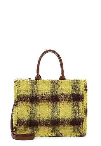 Tamaris Shopper Mercedes 32760 Damen Handtaschen Karo yellow 460 von Tamaris