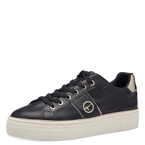 Tamaris Damen Schnürer Flach schwarz 41 von Tamaris