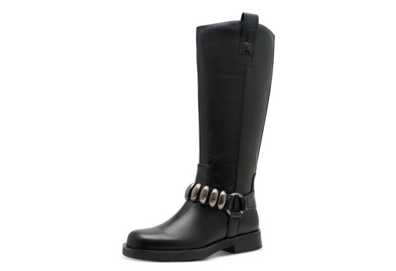 Tamaris Stiefel, Blockabsatz, Langschaftstiefel mit Schmuckelementen, im Biker-Look von Tamaris