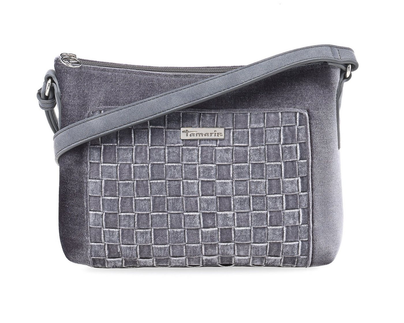 Tamaris Umhängetasche Virna (Set), Damen Crossbody Bag Umhängetasche, Samt mit Flecht-Prägung von Tamaris