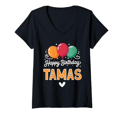 Damen Alles Gute zum Geburtstag Spruch Tamas T-Shirt mit V-Ausschnitt Damen Alles Gute zum Geburtstag Spruch Tamas T-Shirt mit V-Ausschnitt von Tamas Name Spruch für Geburtstag