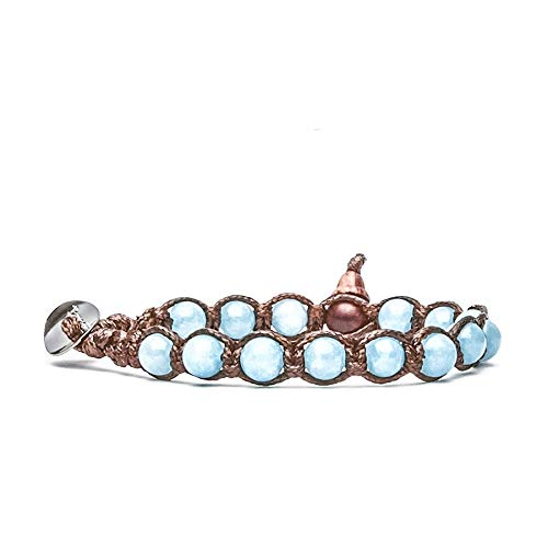 Armband Tamashii 6 mm Jade Jade Mini Sky blau, Taglia unica, Baumwolle, Jade von Tamashii