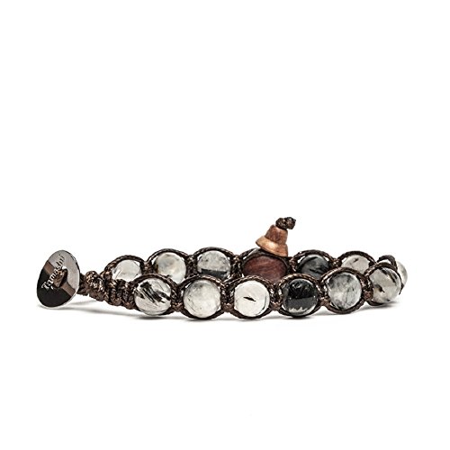 Neuheit TamashII: Original tibetisches Unisex-Armband mit Natursteinen Tormalin Schwarz, BHS900-185 von Tamashii