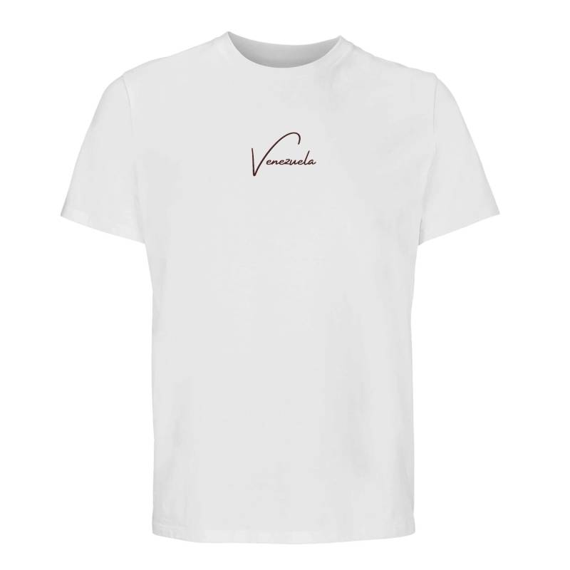 Weißes, Besticktes T-Shirt Mit Der Aufschrift Venezuela von TambienCreativo