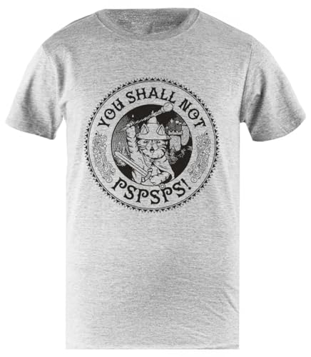 You Shall Not Pspsps Funny Cat Graues Herren-T-Shirt, Schlichtes Baumwoll-Männershirt von TAMBOOTEE