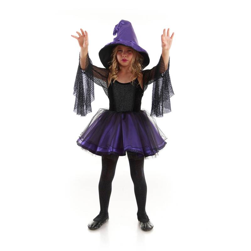 Handgefertigtes Hexenkostüm Für Mädchen, Mit Hut, Samt Und Spitze von TamerisKidsCostumes