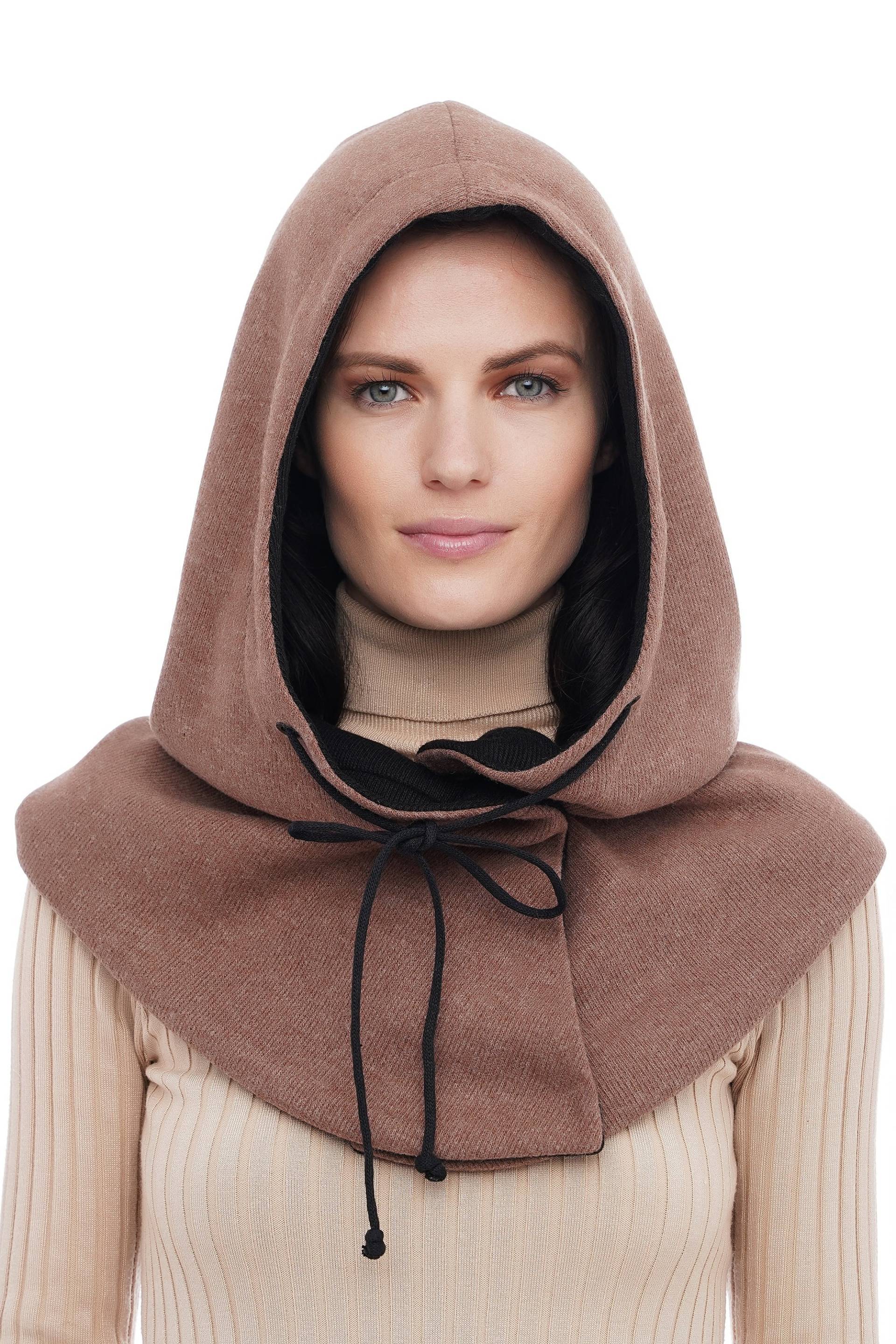 Scoodie Für Frauen Warmer Kapuzenschal Beige von TamiMore
