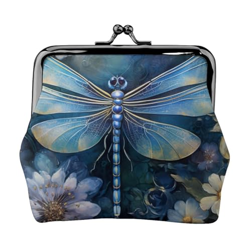 Art Blue Libellen-Druck, leichte Damen-Münzgeldbörse, exquisit, wasserdicht, kleine Tasche für Münzen, Karten von Tamiger