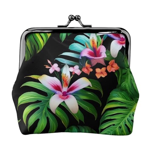 Bunte Geldbörse mit tropischem Blattdruck, leicht, exquisit, wasserdicht, kleine Tasche für Münzen, Karten von Tamiger