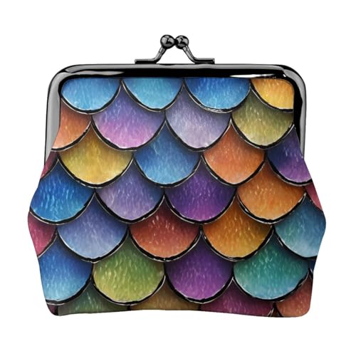 Meerjungfrau Fischschuppen-Druck, leichte Damen-Münzgeldbörse, exquisit, wasserdicht, kleine Tasche für Münzen, Karten von Tamiger