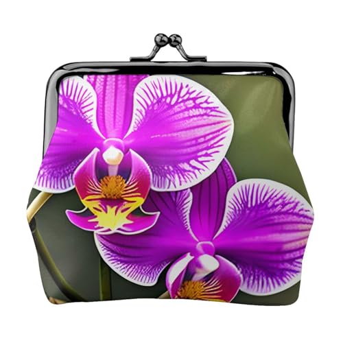 Münzbörse für Damen, Orchideen-Blumendruck, leicht, exquisit, wasserdicht, kleine Tasche für Münzen, Karten von Tamiger