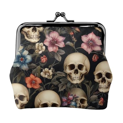Münzbörse mit Totenkopf-Blumendruck, leicht, exquisit, wasserdicht, kleine Tasche für Münzen, Karten von Tamiger