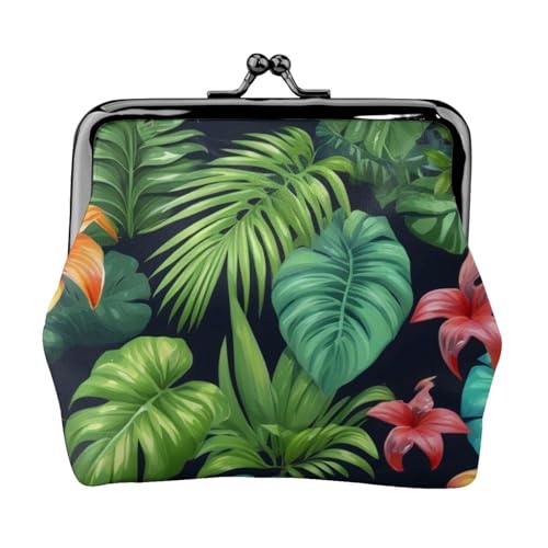 Münzbörse mit tropischem Pflanzendruck, leicht, exquisit, wasserdicht, kleine Tasche für Münzen, Karten von Tamiger