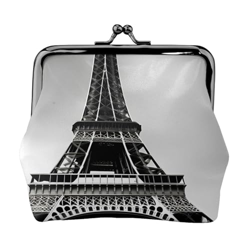 Schwarze Münzbörse für Damen, Motiv: Paris Eiffelturm, leicht, exquisit, wasserdicht, kleine Tasche für Münzen, Karten von Tamiger