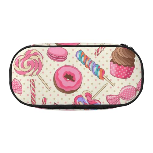 Tamiger Buntes Federmäppchen mit süßem Lutscher-Motiv und Cupcake-Donut-Aufdruck, für Schule, Studenten, Jungen, Mädchen, für den täglichen Gebrauch, praktisch, Schwarz , Einheitsgröße Tamiger Buntes Federmäppchen mit süßem Lutscher-Motiv und Cupcake-Donut-Aufdruck, für Schule, Studenten, Jungen, Mädchen, für den täglichen Gebrauch, praktisch, Schwarz , Einheitsgröße von Tamiger