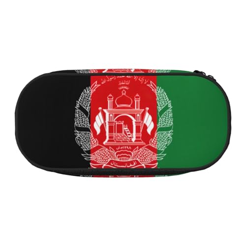 Tamiger Federmäppchen mit Flagge von Afghanistan, bedruckt, Funktionalität, Aufbewahrung, Federmäppchen, Schule, Studenten, Jungen, Mädchen, für den täglichen Gebrauch, praktisch, Schwarz von Tamiger