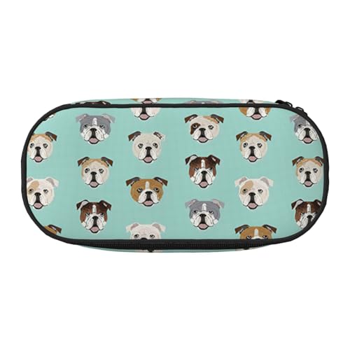 Tamiger Federmäppchen mit englischen Bulldoggen-Gesichtern bedruckt, Funktionalität, Aufbewahrung, Federmäppchen, Schule, Studenten, Jungen, Mädchen, für den täglichen Gebrauch, praktisch, Schwarz Tamiger Federmäppchen mit englischen Bulldoggen-Gesichtern bedruckt, Funktionalität, Aufbewahrung, Federmäppchen, Schule, Studenten, Jungen, Mädchen, für den täglichen Gebrauch, praktisch, Schwarz von Tamiger