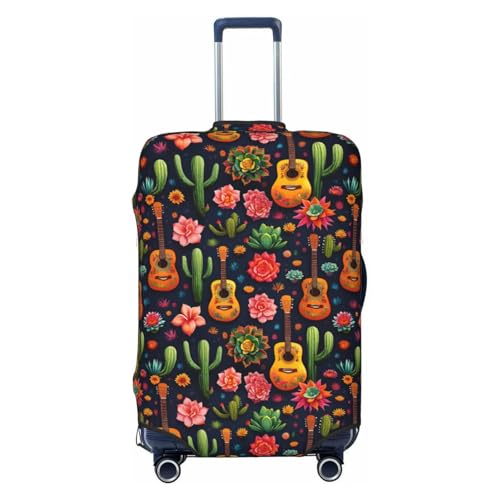 Tamiger Lotus und Kerzen Gitarren-Aufdruck, elastisch, waschbar, Gepäckschutz, Universal-Kofferabdeckung, Reisegepäckhülle, Schwarz , S Tamiger Lotus und Kerzen Gitarren-Aufdruck, elastisch, waschbar, Gepäckschutz, Universal-Kofferabdeckung, Reisegepäckhülle, Schwarz , S von Tamiger
