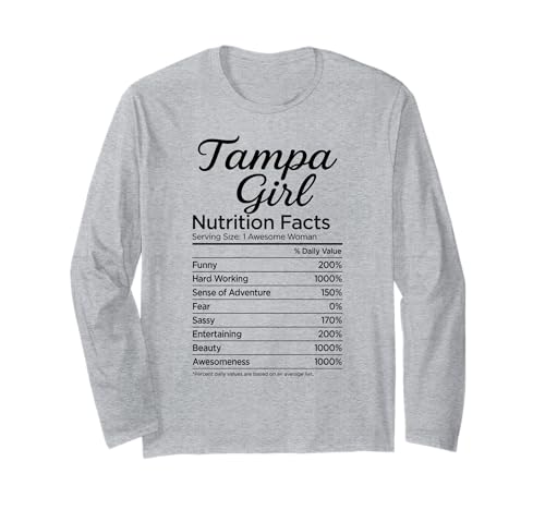 Tampa Girl Nährwertangaben Florida Frau Niedlich Lustig Sonnenschein Langarmshirt Tampa Girl Nährwertangaben Florida Frau Niedlich Lustig Sonnenschein Langarmshirt von Tampa Girl Apparel Co