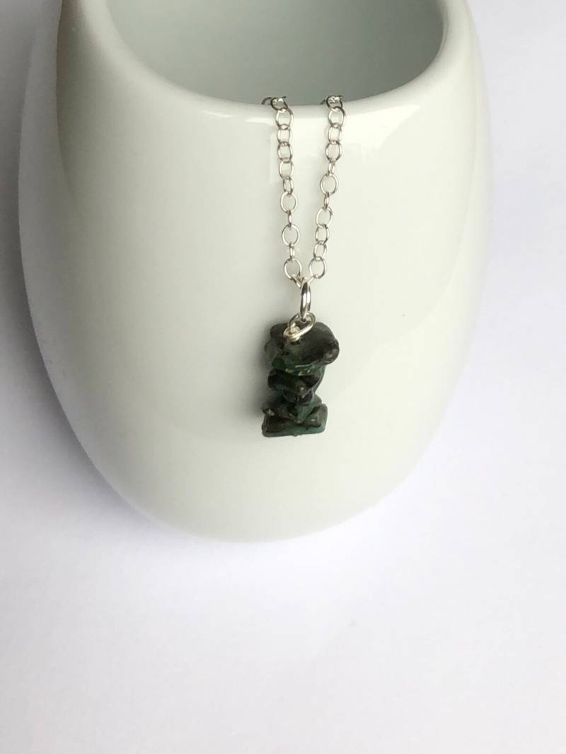 Rohe Smaragd Sterling Silber Anhänger Halskette - Mai Birthstone Geschenk von TamsinDjewellery