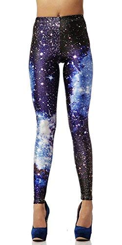 Birsppy Tamskyt Damen Yoga Leggings in voller Länge Fitness Laufen Pilates Strumpfhose Gym Skinny Pants 8/10/12 Stretchy, Blue Galaxy, One Size von Tamskyt