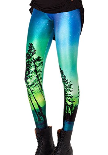 Tamskyt Damen-Leggings mit Digitaldruck, für Yoga, Workout, Leggings, dehnbar - Gr�n - Einheitsgröße von Tamskyt