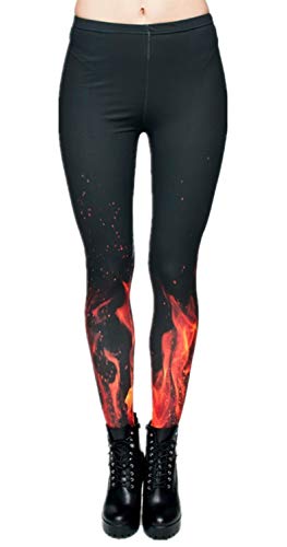 Tamskyt Damen-Leggings mit Digitaldruck, für Yoga, Workout, Leggings, dehnbar - Schwarz - Einheitsgröße von Tamskyt