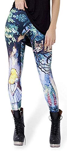 Tamskyt Damen Yoga Leggings in voller Länge Fitness Laufen Pilates Strumpfhose Gym Skinny Pants 8/10/12 Stretchy, Grinsekatze, One size von Tamskyt