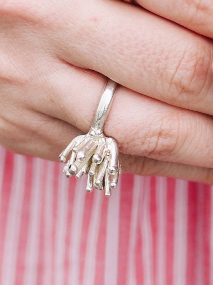 Statement-Silber Splitter-Ring. Grobe Splitter Ring. Großer Ring Aus Sterlingsilber. Designer-Ring. Valentinstag Geschenk von TamyZurTachshit