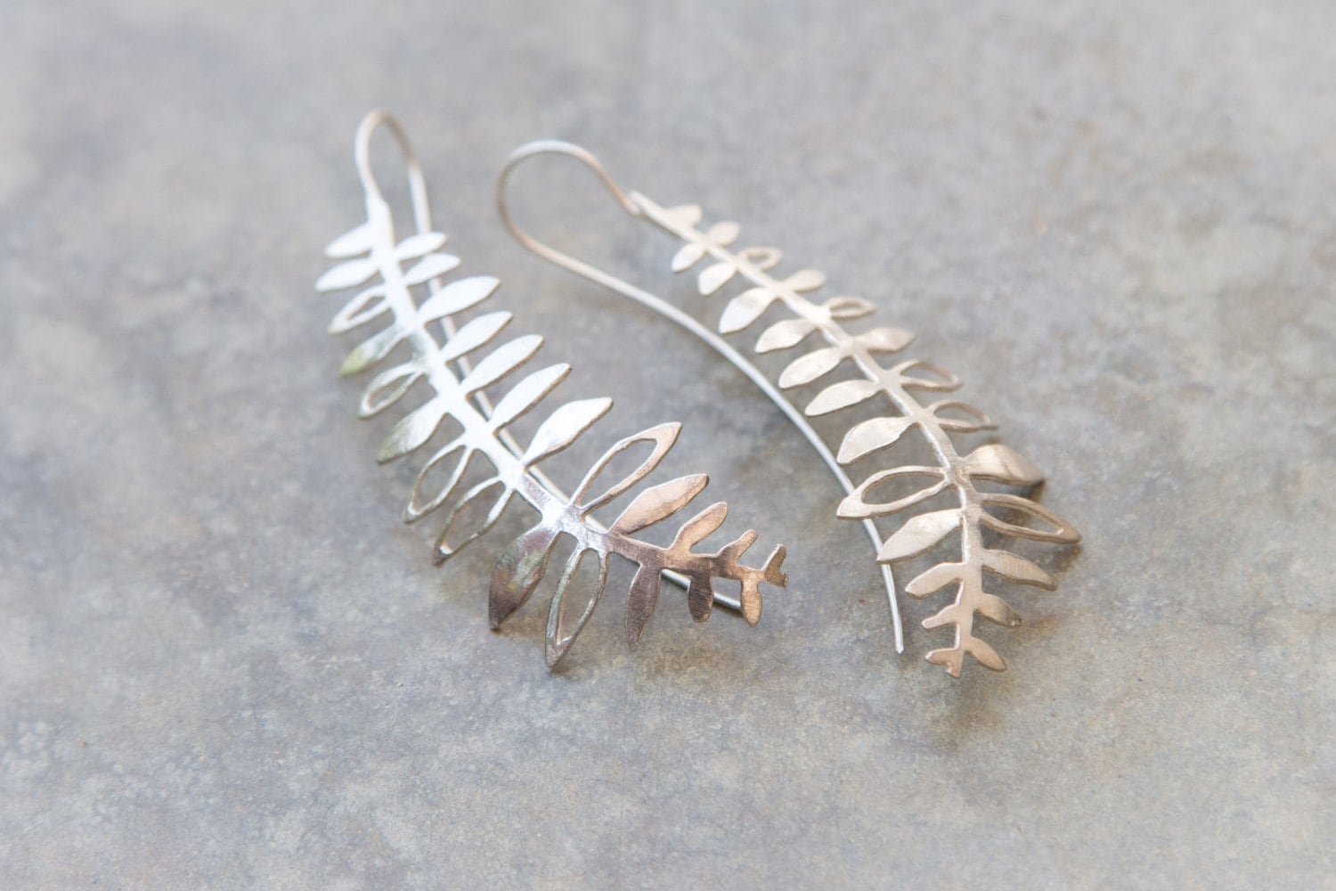 Sterling Silber Blatt Tropfen Ohrringe Statement Baumeln Schmuck Sterling Silber Blatt Tropfen Ohrringe Statement Baumeln Schmuck von TamyZurTachshit