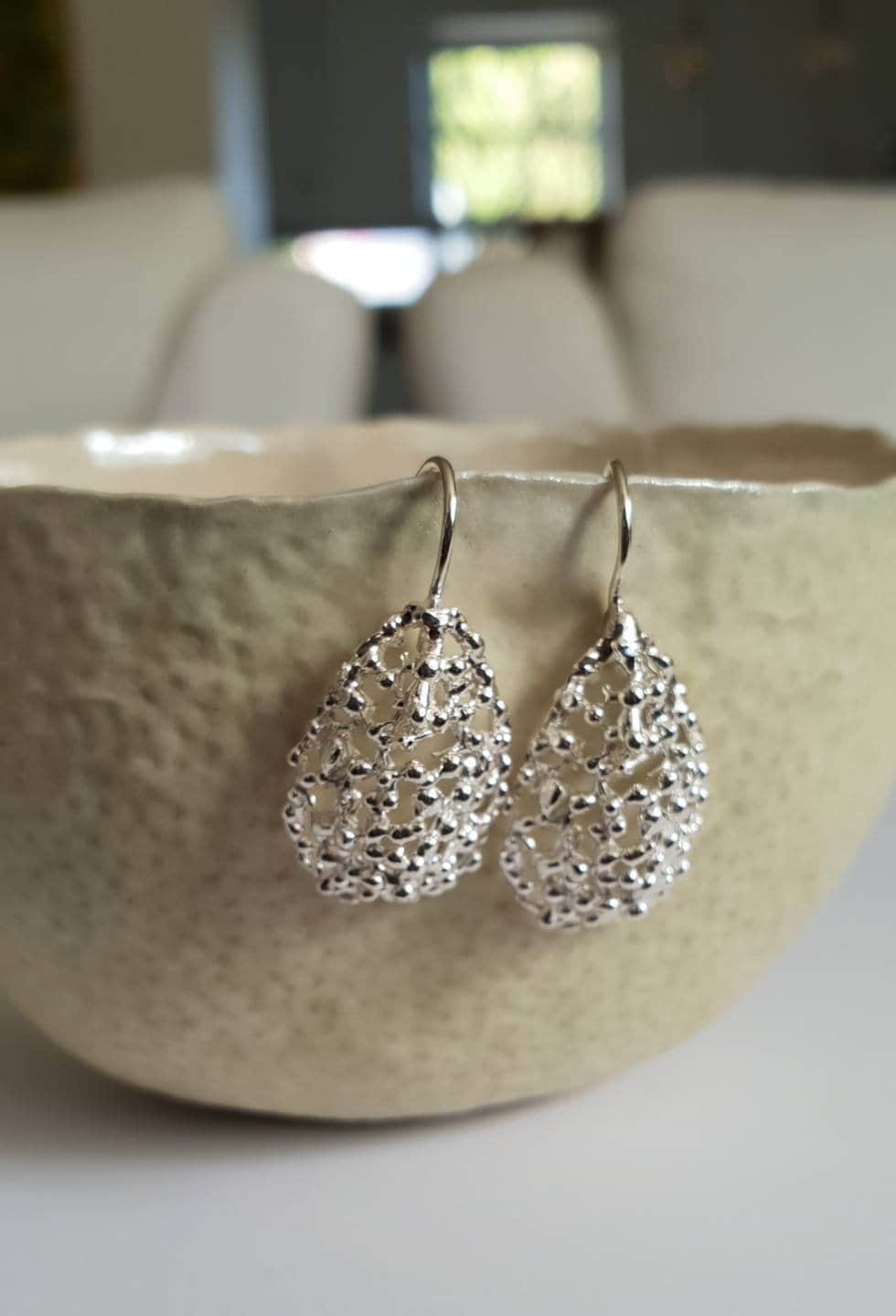 sterling Silber Ohrringe Moderner Brautschmuck von TamyZurTachshit