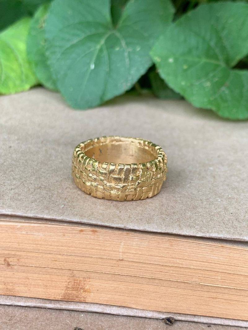 strukturierte Bandring. Verwitter Ring. Rustikale Goldring von TamyZurTachshit