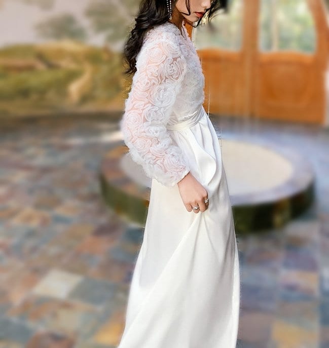 Rose Braut Robe, Hochzeit Braut, White Rob, Wedding Monogramm, Personalisieren Geschenk, Bachelor Robe von TanaClothingShop