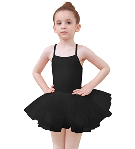Tancefair Kinder Ballettkleid Mädchen Ballettkleidung Baumwolle Ärmellos Balletttrikot Tanzkleider Ballettanzug Tanzkleid Tanzbody mit Rock Tütü von Tancefair