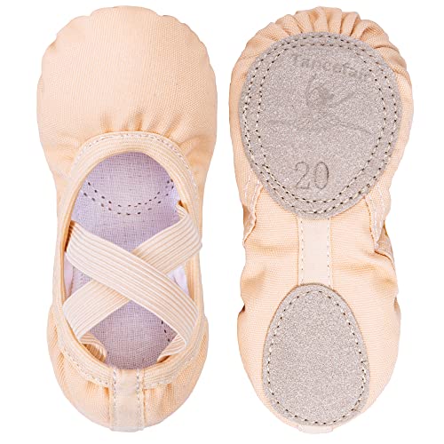 Tancefair Mädchen Ballettschuhe Ballettschläppchen Tanzschuhe Ballerinas Geteilte Ledersohle für Kinder und Erwachsene Gr.20-44 von Tancefair